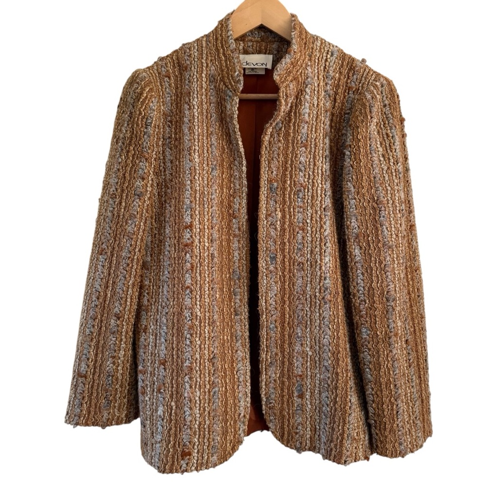 70s tweed vintage brown blazer jacket Devon size 12 women’s